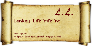 Lenkey Lóránt névjegykártya