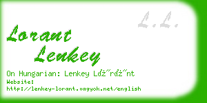 lorant lenkey business card